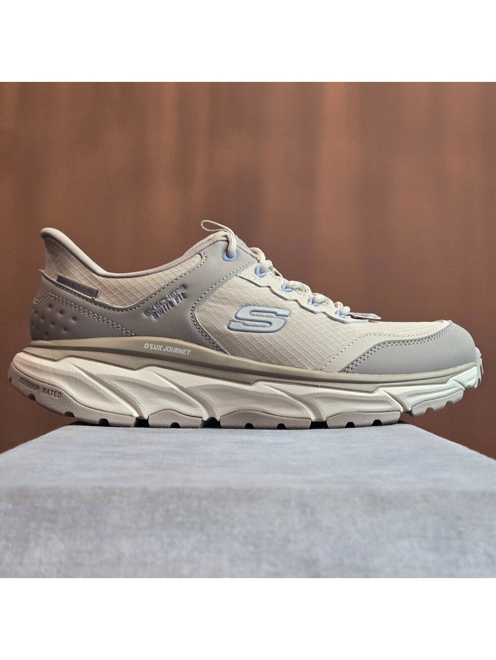 Skechers Hands Free Swift Fit - Natural / Blue (179442S) Women's 9 RELAXED FIT